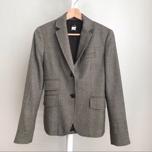 EUC J. Crew 100% Wool Herringbone Blazer 4 S